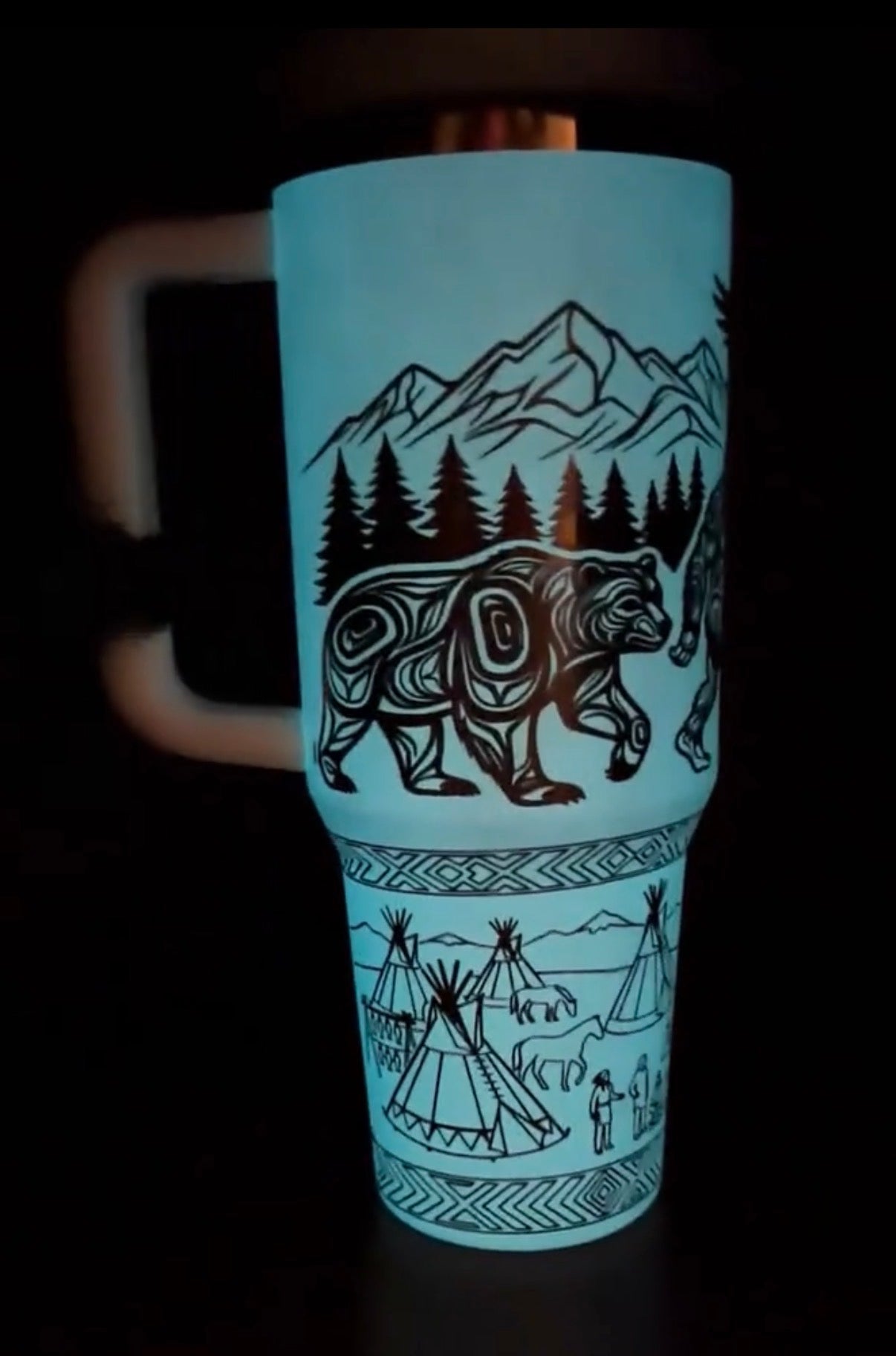 Big Foot Land Back Glow in the dark Tumbler