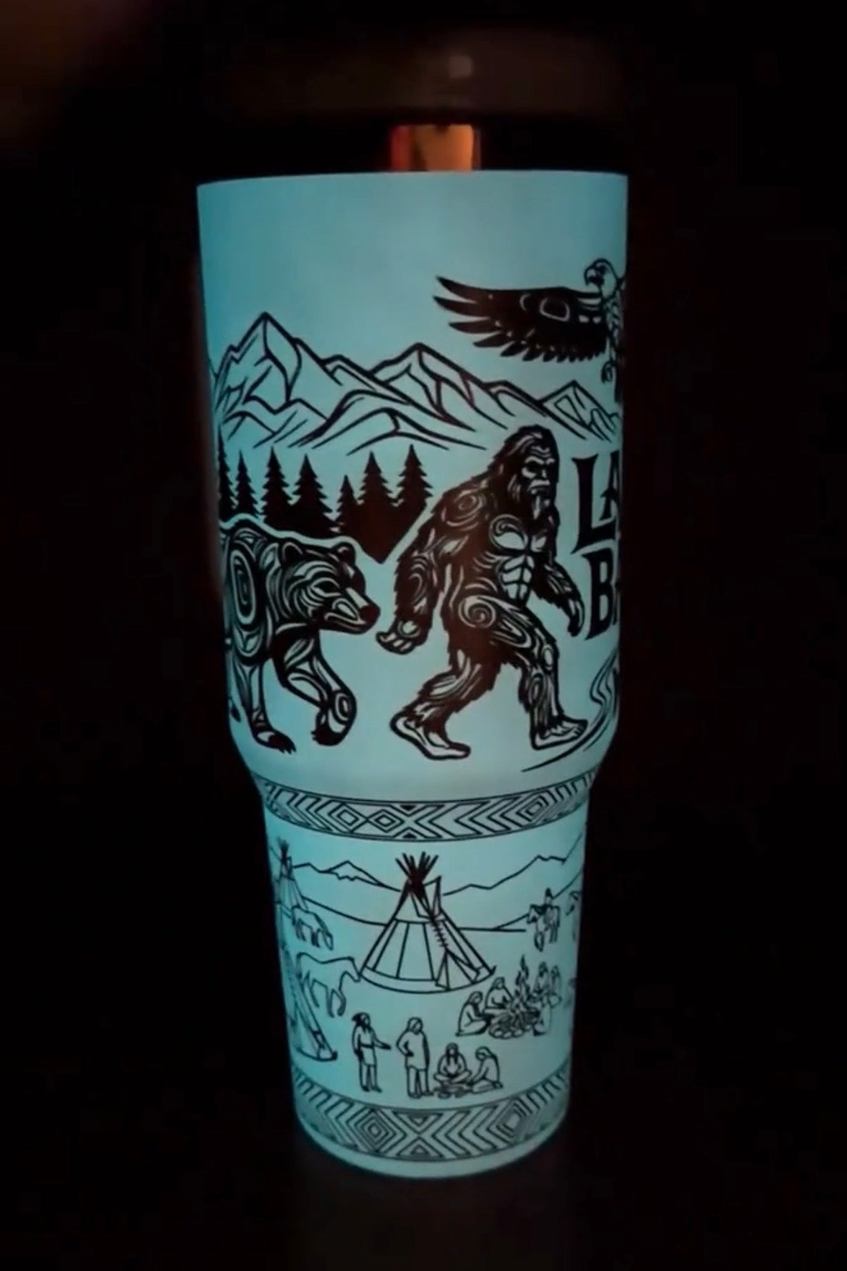 Big Foot Land Back Glow in the dark Tumbler