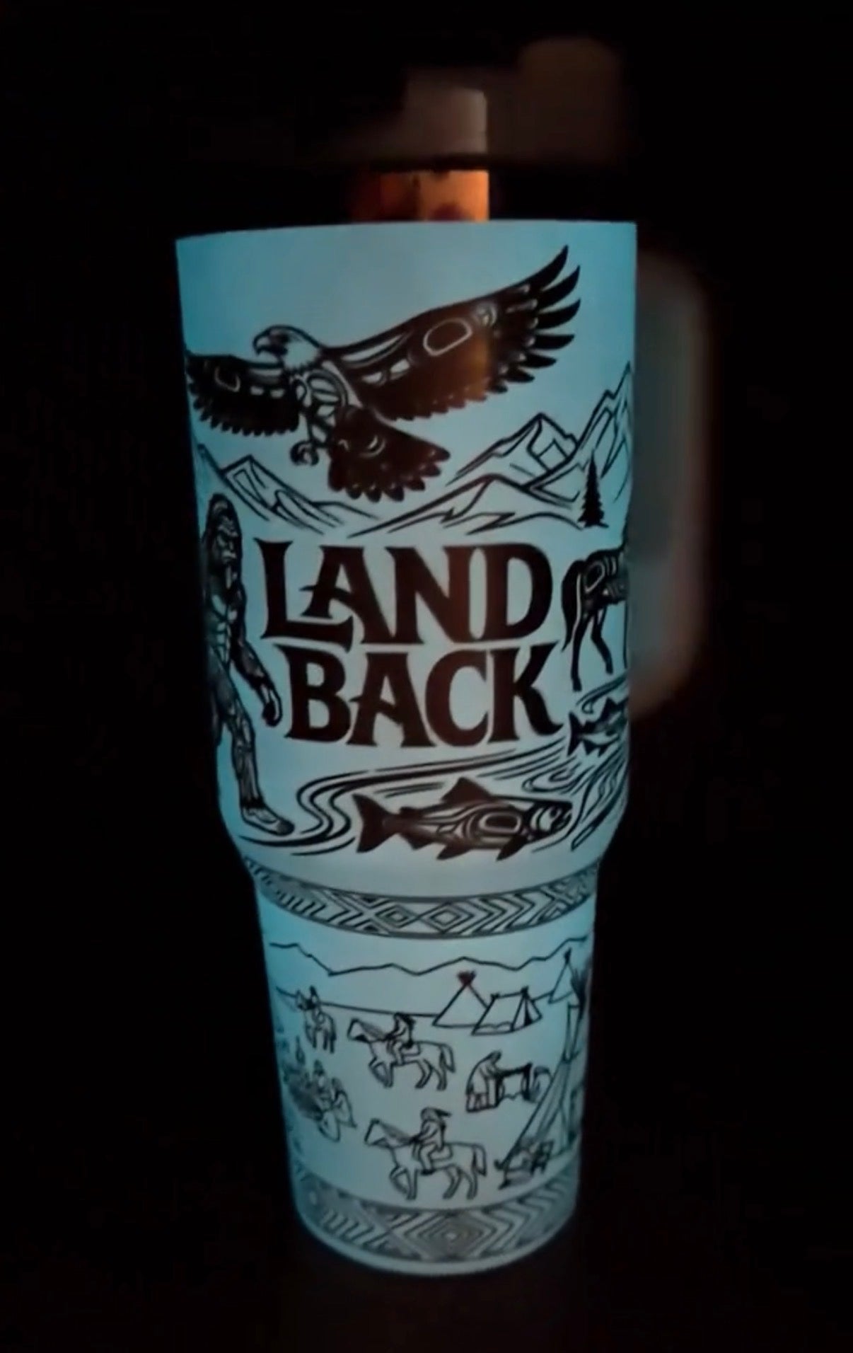 Big Foot Land Back Glow in the dark Tumbler