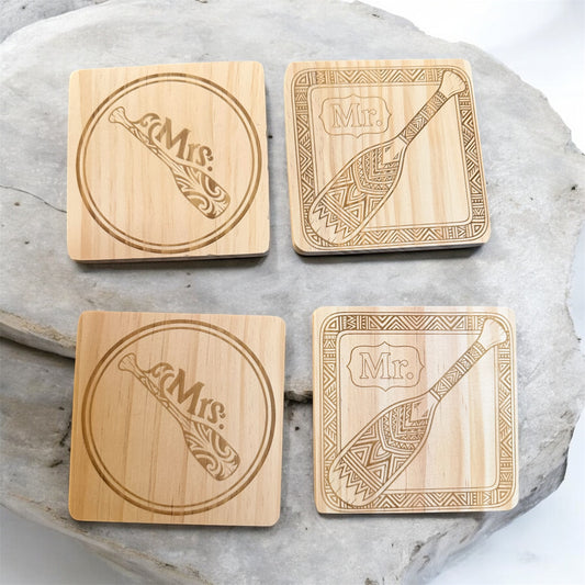 Mr. and Mrs. set of Coasters